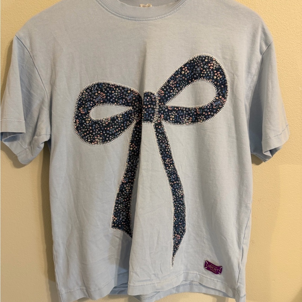 Cotton On Liberty Fabric Floral Coquette Bow Light Blue Women’s 2XS / 2PP - Picture 4 of 8